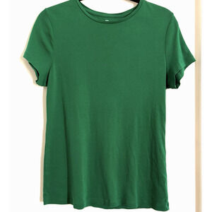 TALBOTS Medium Kelly Green 100% Pima Cotton Short Sleeve Crewneck T-Shirt